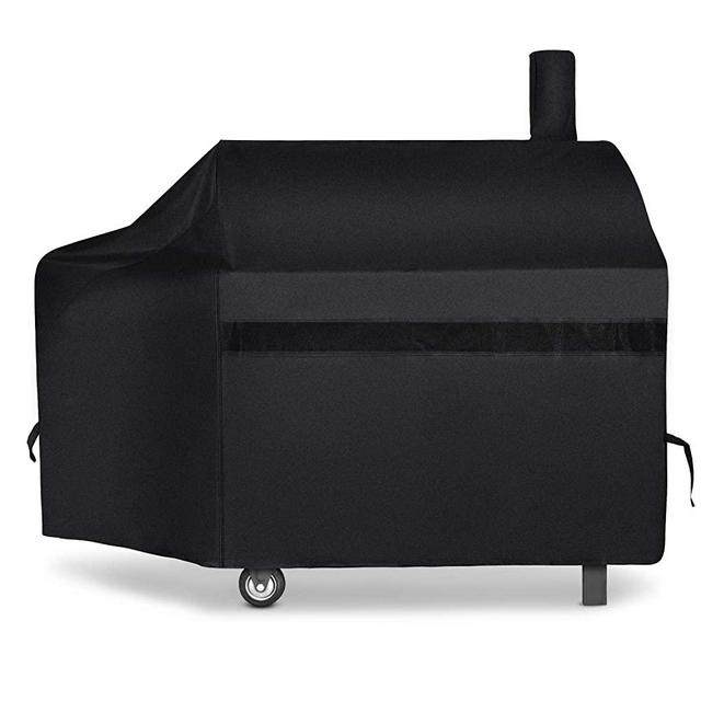 iCOVER Offset Smoker Cover, 60 inch Charcoal Pellet Grill Smoker Cover 600D Heavy Duty Waterproof BBQ Smoker Cover for Brinkmann Char-Broil Weber Nexgrill New Braunfels Oklahoma Joe's