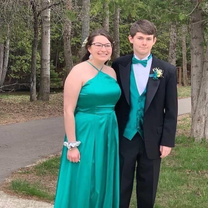 The bride and groom’s first prom together!