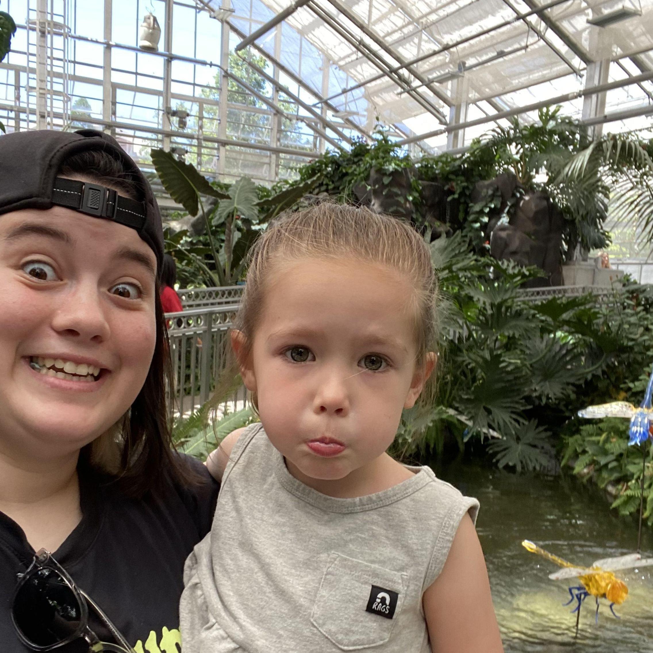 Savannah and Marley at the butterfly house. June 2023