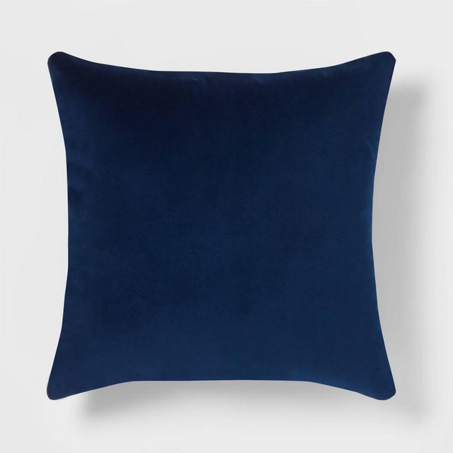 Velvet Square Throw Pillow Navy - Room Essentials™