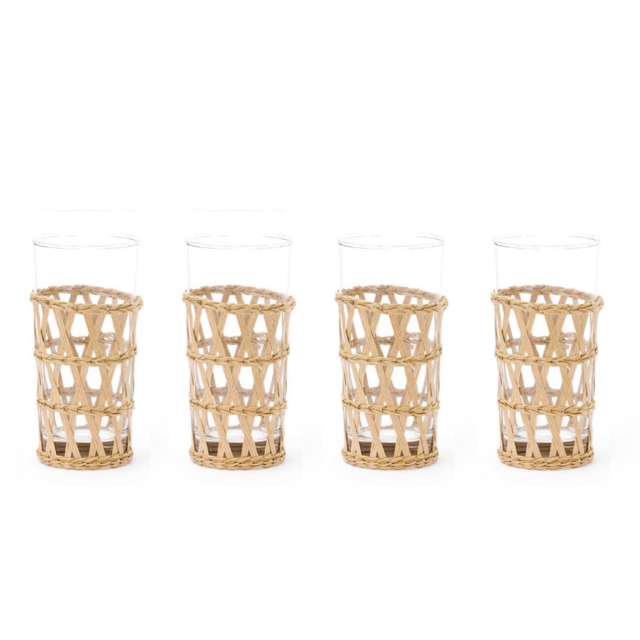 Amanda Lindroth Island Wrapped Ice Tea Natural, Set of 4