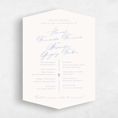 Blue Diamond Wedding Program - Kiruna