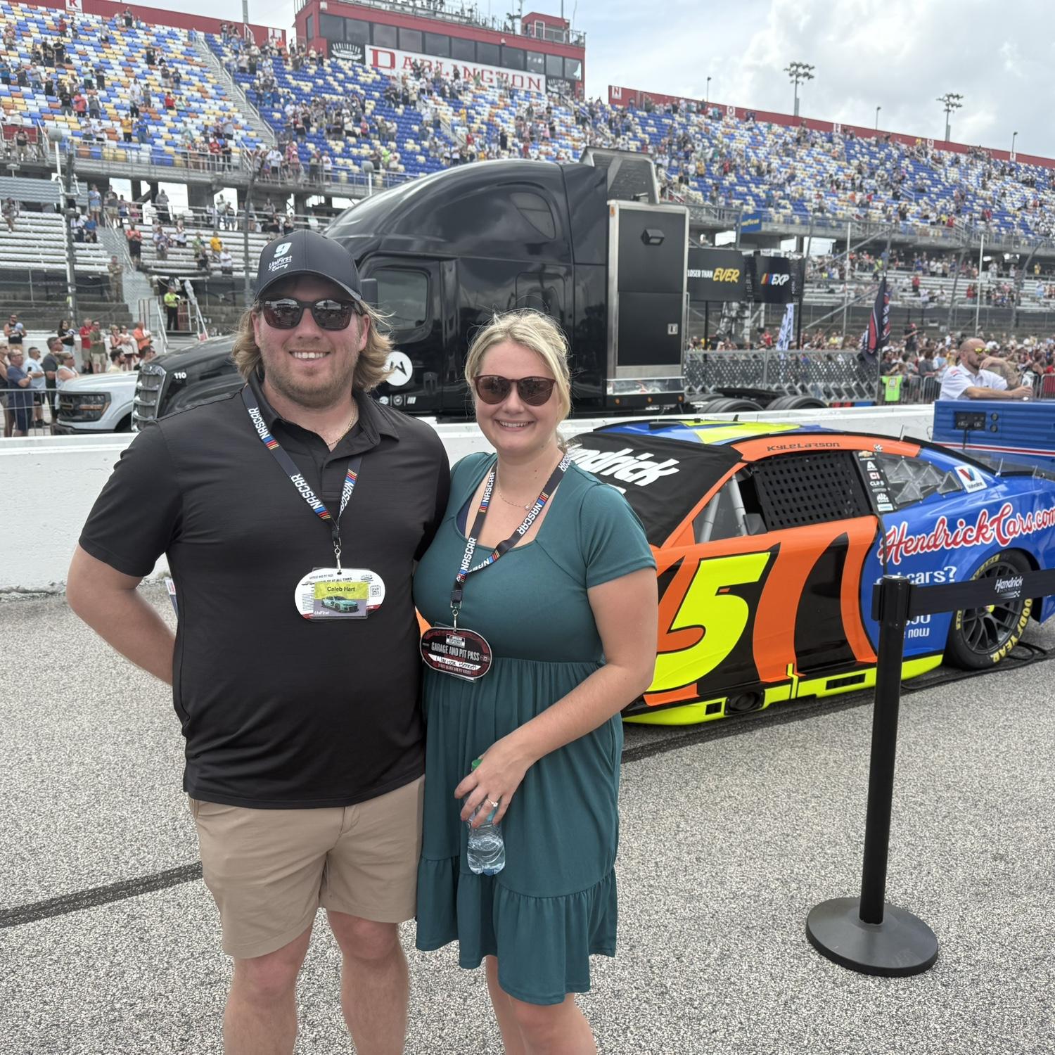 Kyle Larsons Car, Pit Road, Darlington
