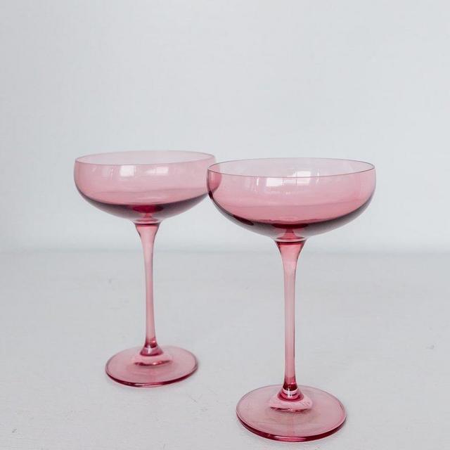 Estelle Colored Champagne Coupe Stemware - Set of 2 {Rose}