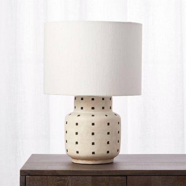 Grid Black and White Polka Dot Table Lamp