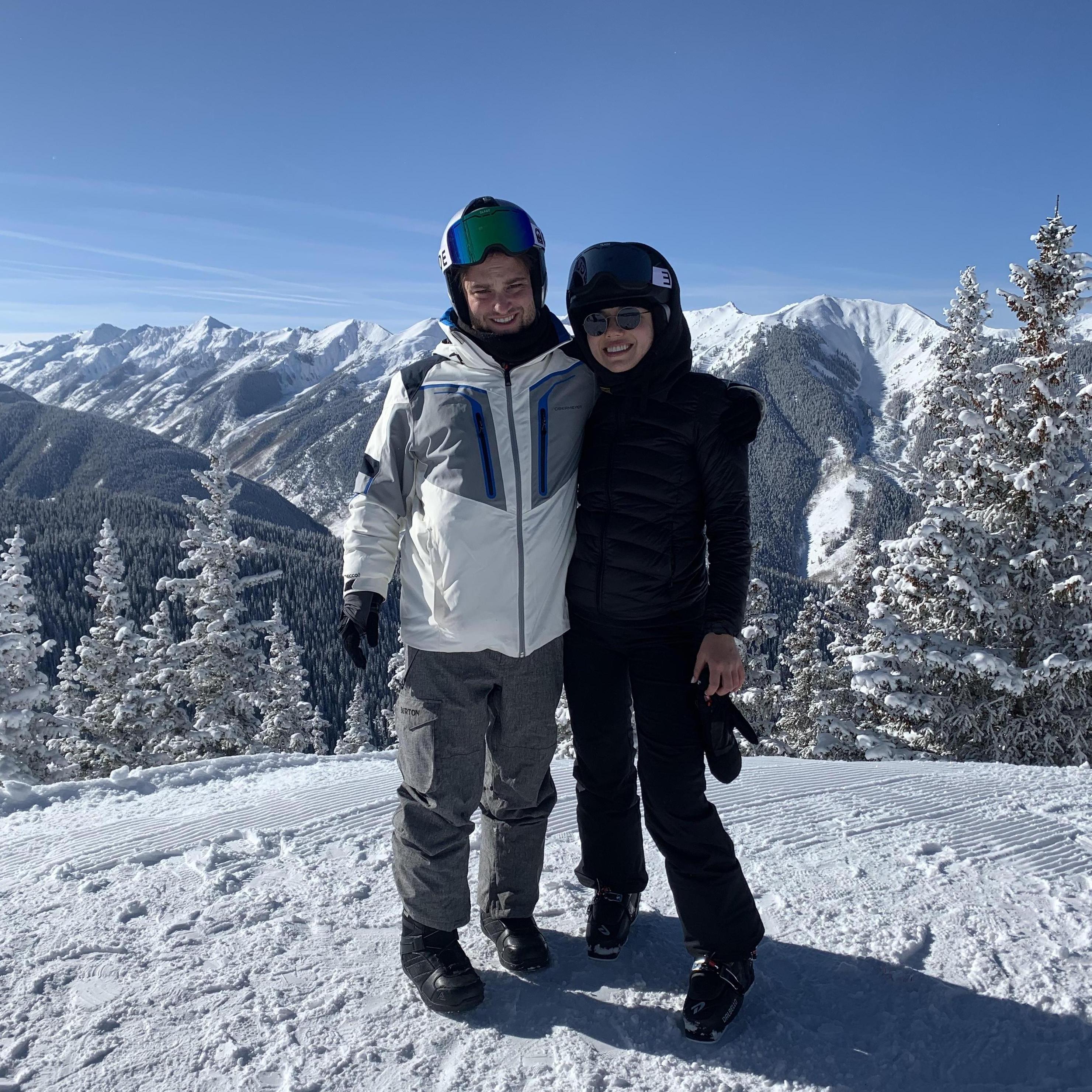 Skiing together in Aspen. January, 2020.