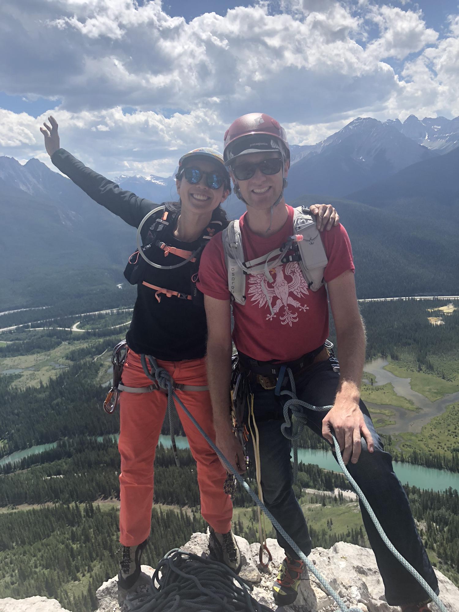 On top of Kevin's first multi-pitch in Banff