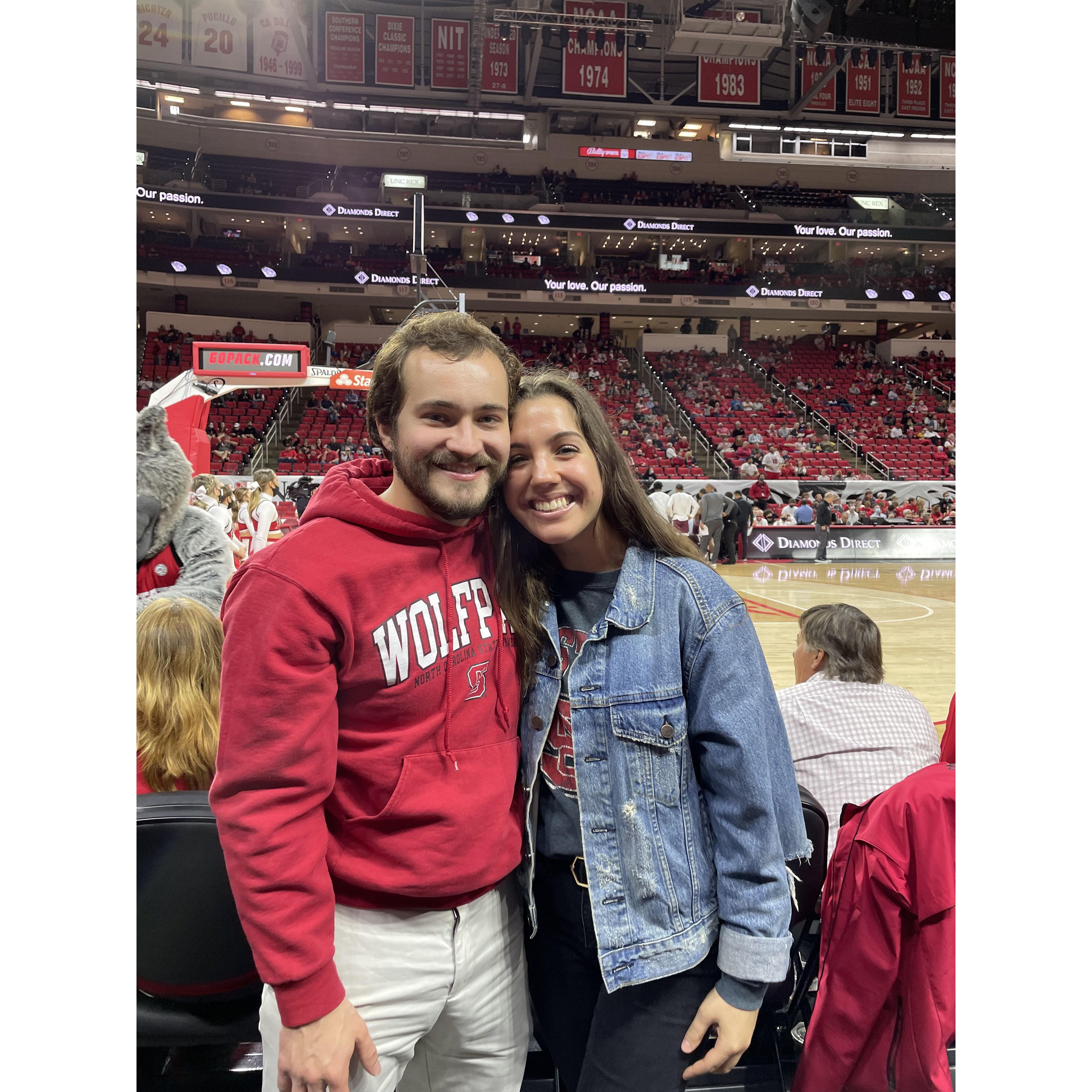 Court seats for NCSU basketball game! (Thanks Paul!)