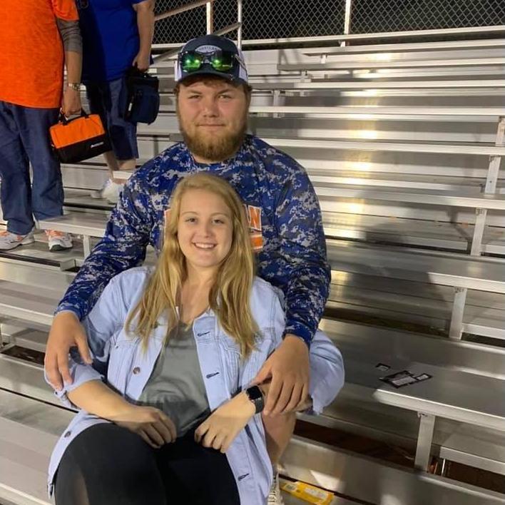 Watching Kaitlyn's brother play football for Randleman High School.