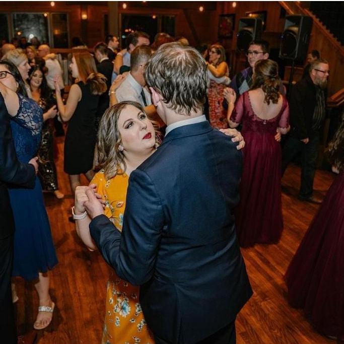 The couple at Perry and Emily's wedding.