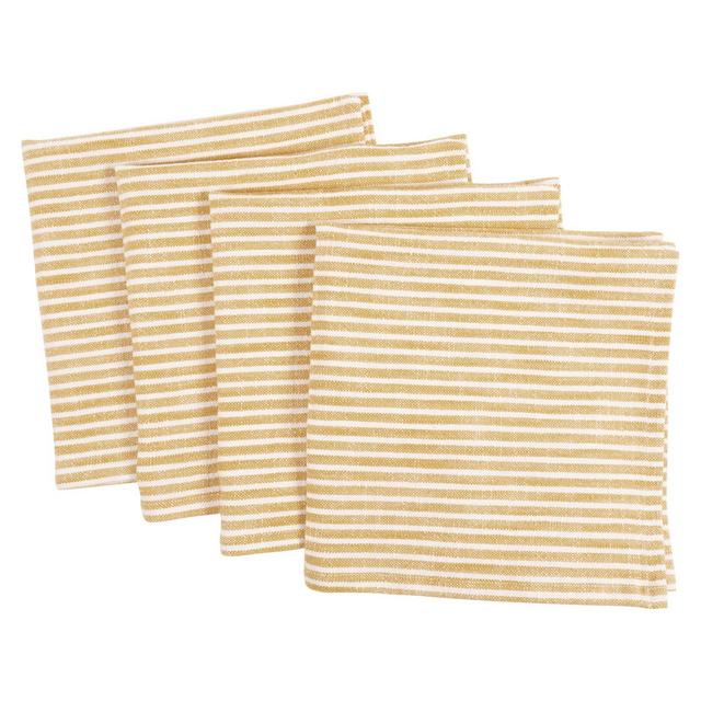KAF Home Monaco Relaxed Casual Farmhouse Napkin | Set of 4, 100% Slubbed Cotton, 20x20 Inch Cloth Napkins | for Entertaining and Everyday Use