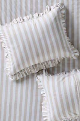 Maeve Cotton Striped Ruffle Printed Shams, Set of 2