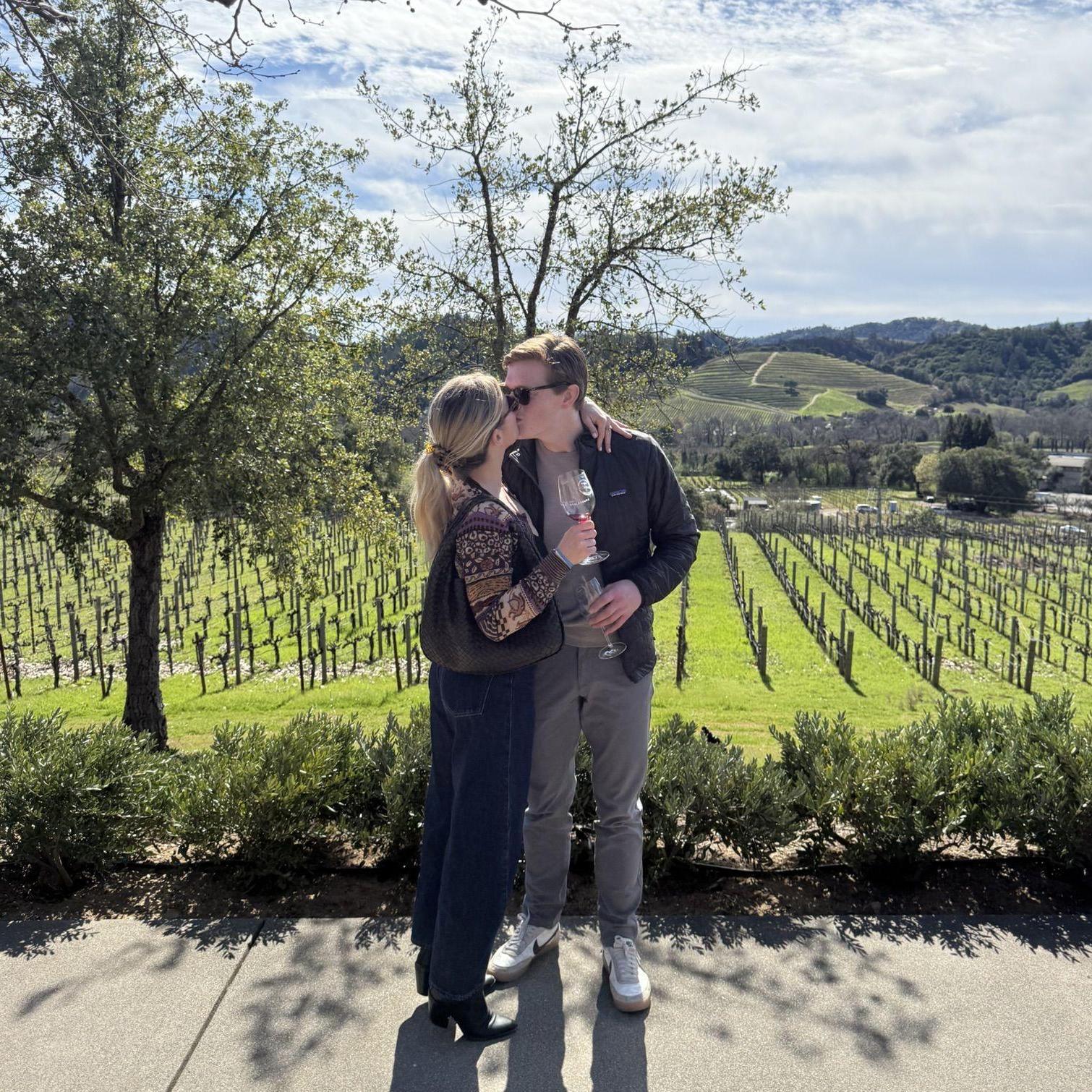 Drinking wine in Healdsburg!