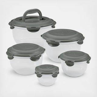 Leak-Proof Nestable 10-Piece Round Food Storage Container Set