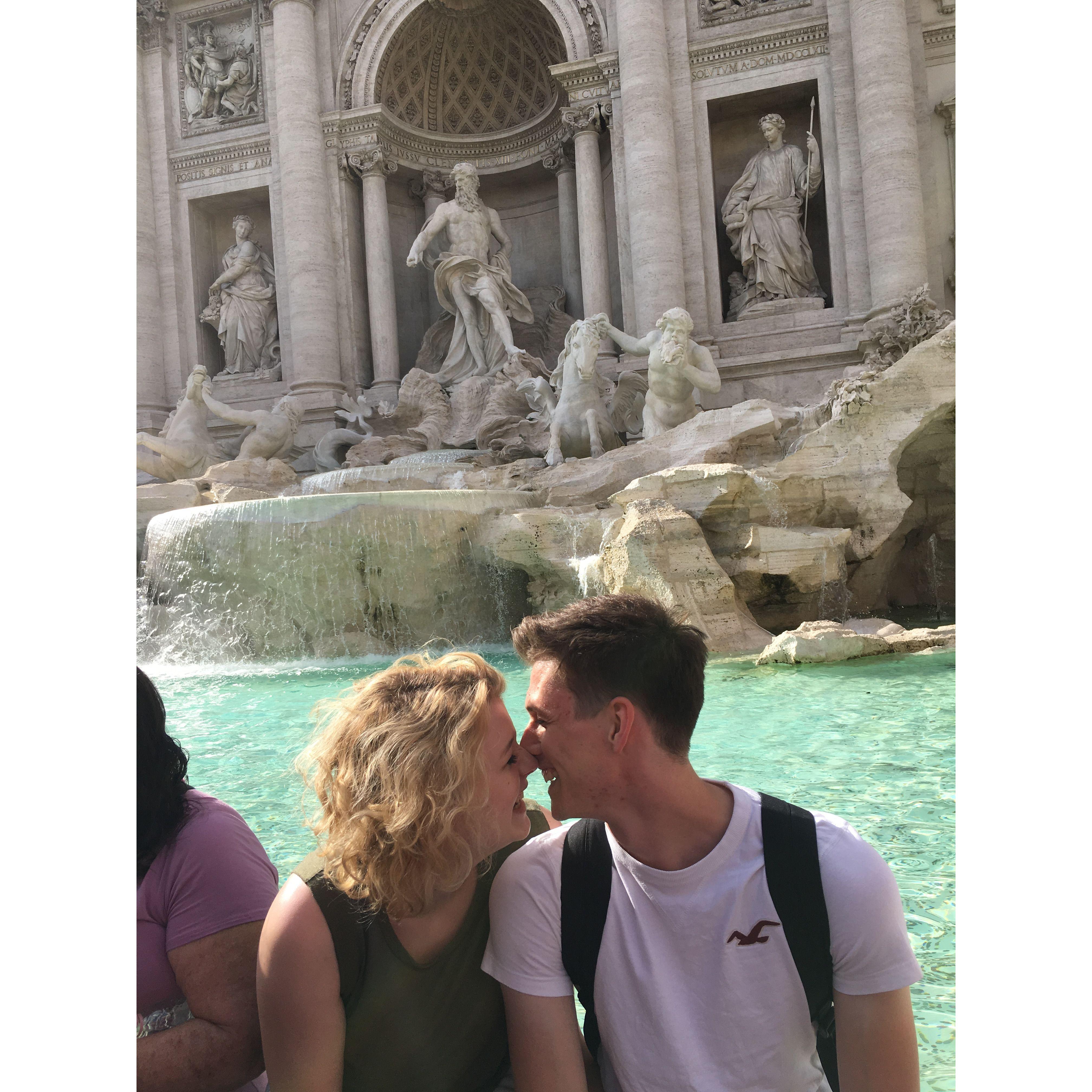 Kiss and Coin throw at the Trevi Fountain