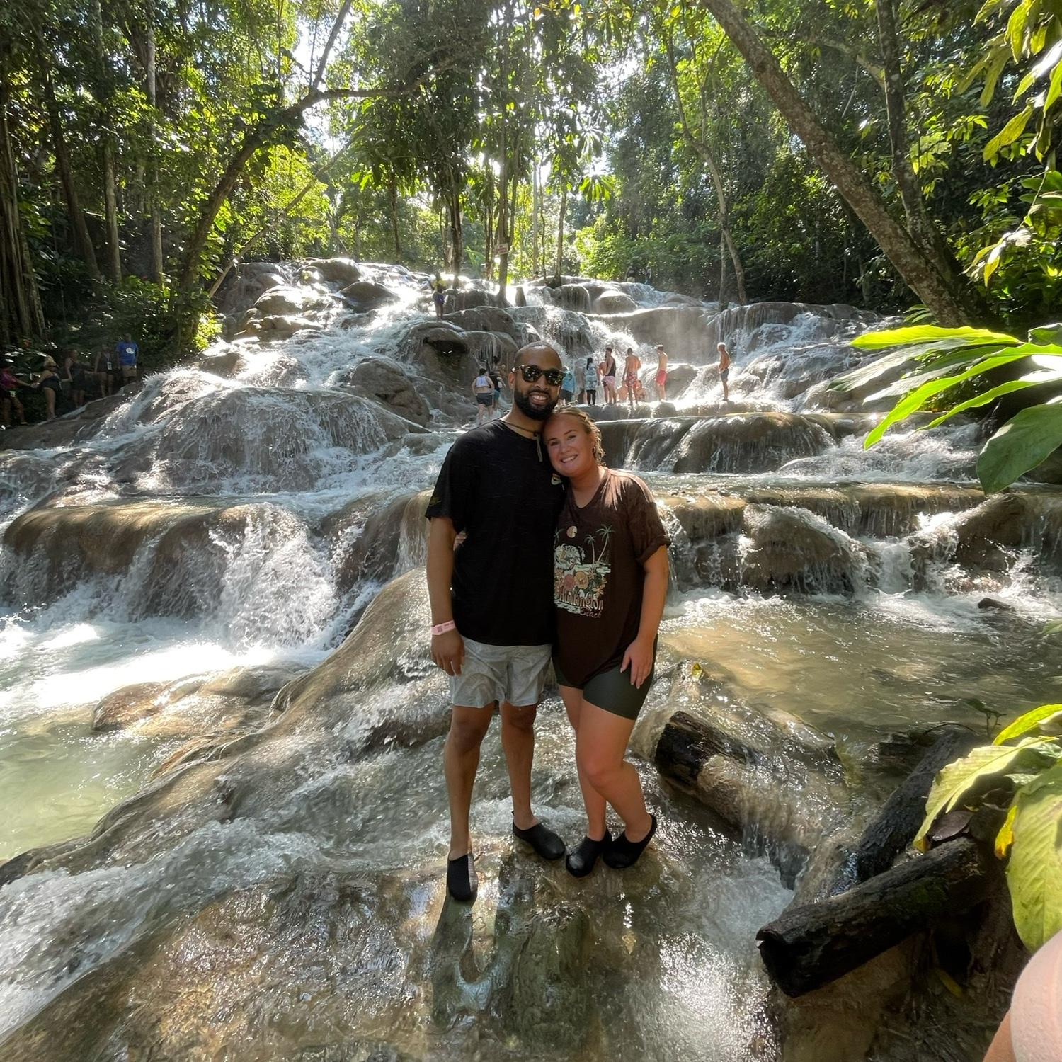 Visiting Dunn's Falls in Jamaica. One of our favorite trips.