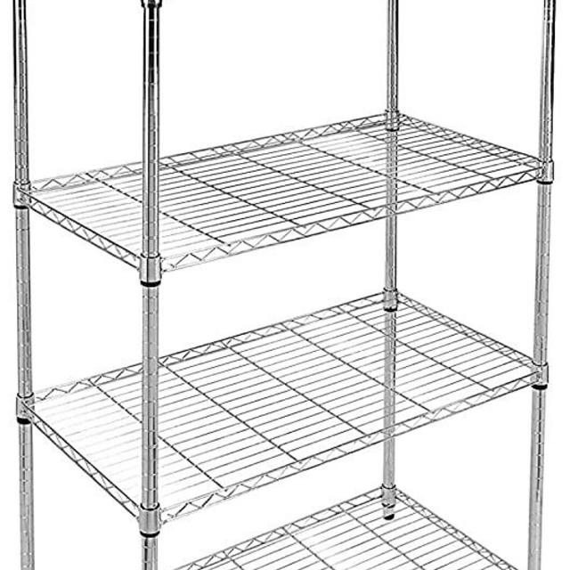 YSSOA Heavy Duty 5-Tier Shelving Unit, 36'' L x 14'' W x 60'' H, Chrome