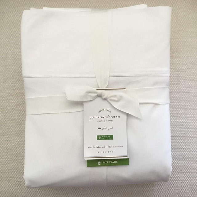 Pottery Barn CLASSIC 400 THREAD COUNT Sheet Set~King~White~