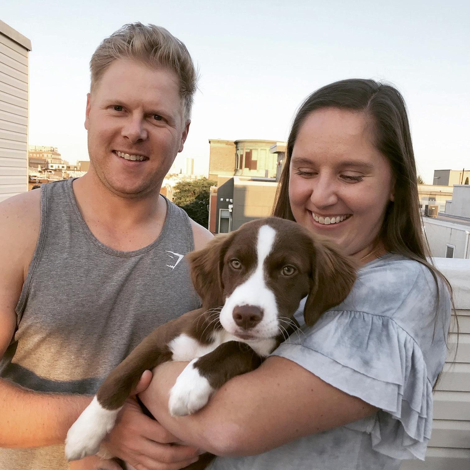 Family picture with Piper on our roof deck in Philadelphia!
