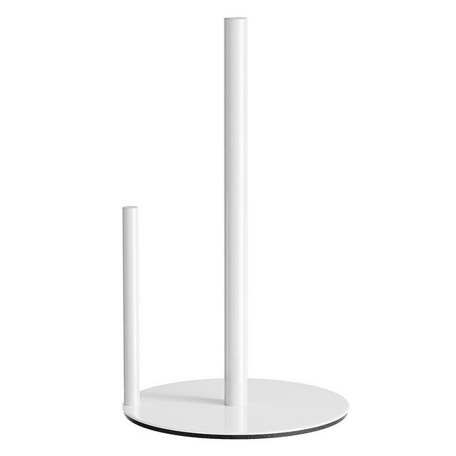 Paper Towel Holder White Kitchen Roll Holder, Paper Towel Holder for Kitchen Roll Organize, Countertop Roll Dispenser with Weighted Base