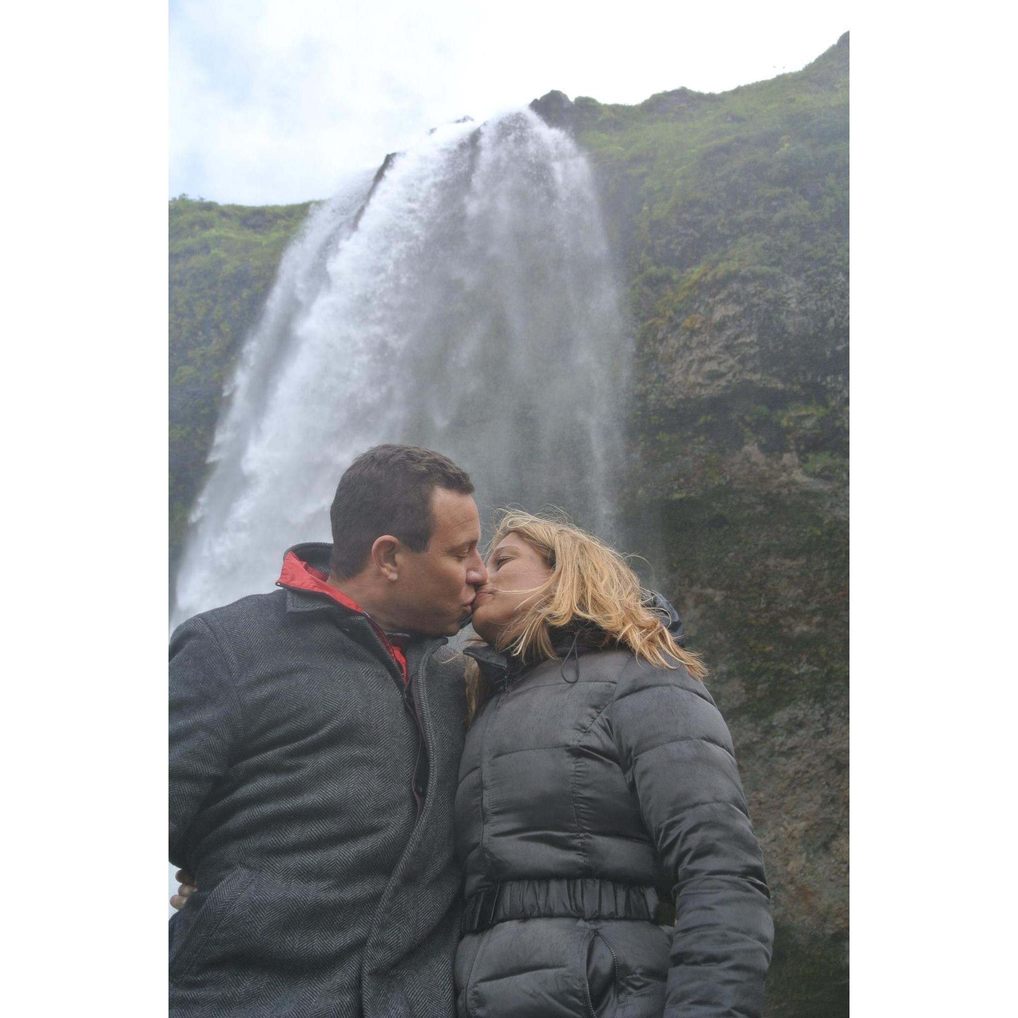 A professional photographer offered to take our picture in Iceland. It was one of our first pictures kissing each other.
