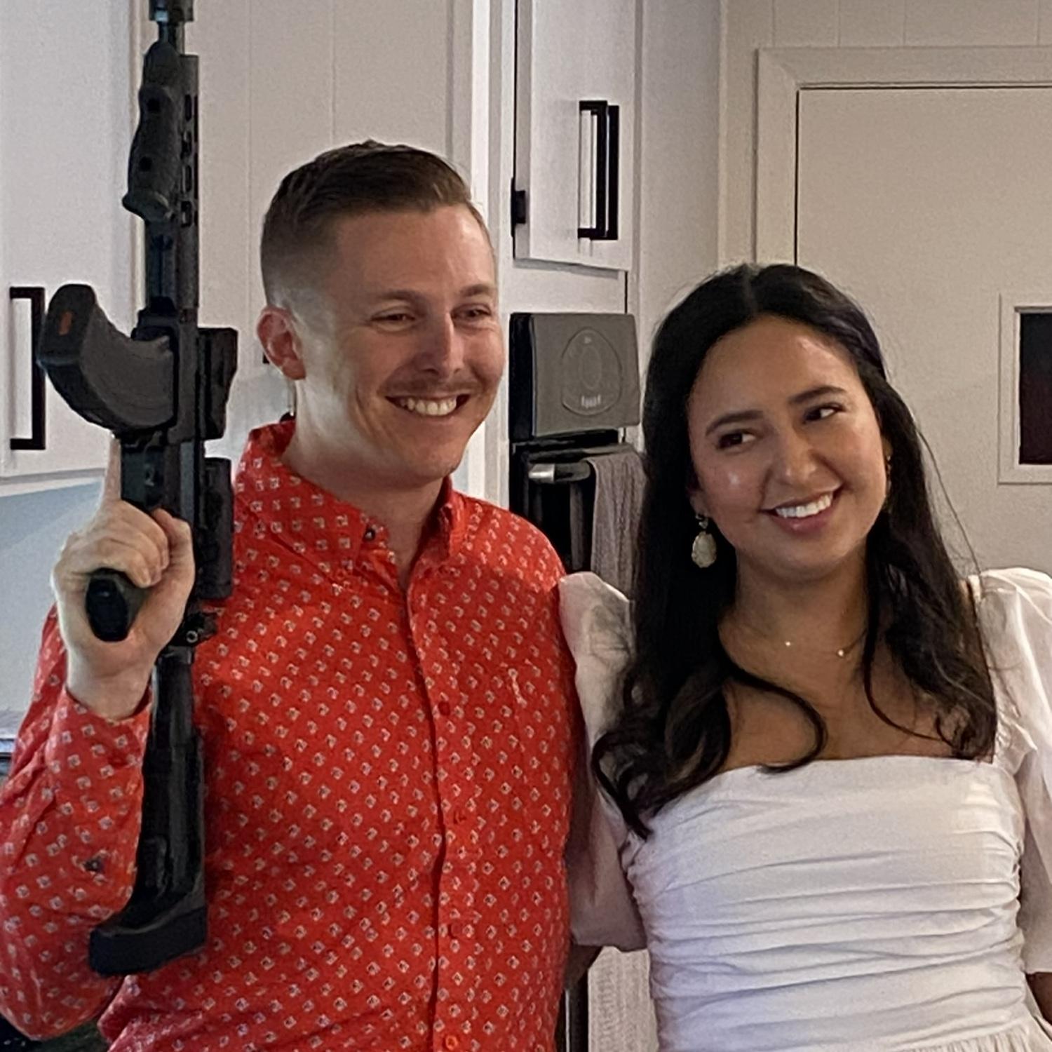 This picture is from the first time Jocelyn met Daniel’s family. This was also the first time she ever saw a real gun that big.