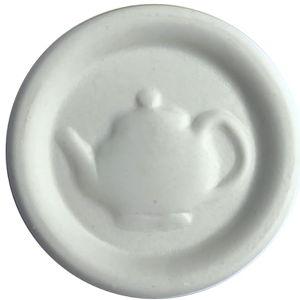 Pot Minder Ceramic Boil Spill Stopper Disc - 2.3 inches, Tea Pot Design