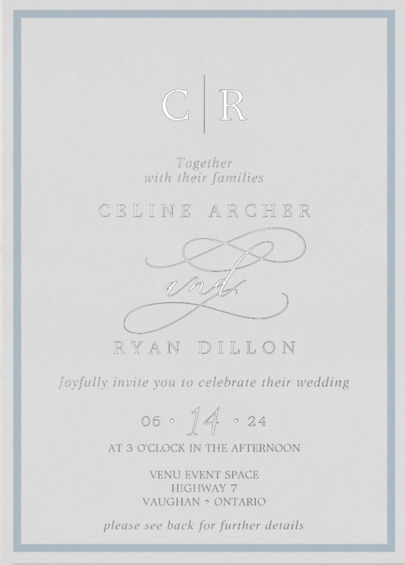 The Wedding Website of Celine Archer and Ryan Dillon