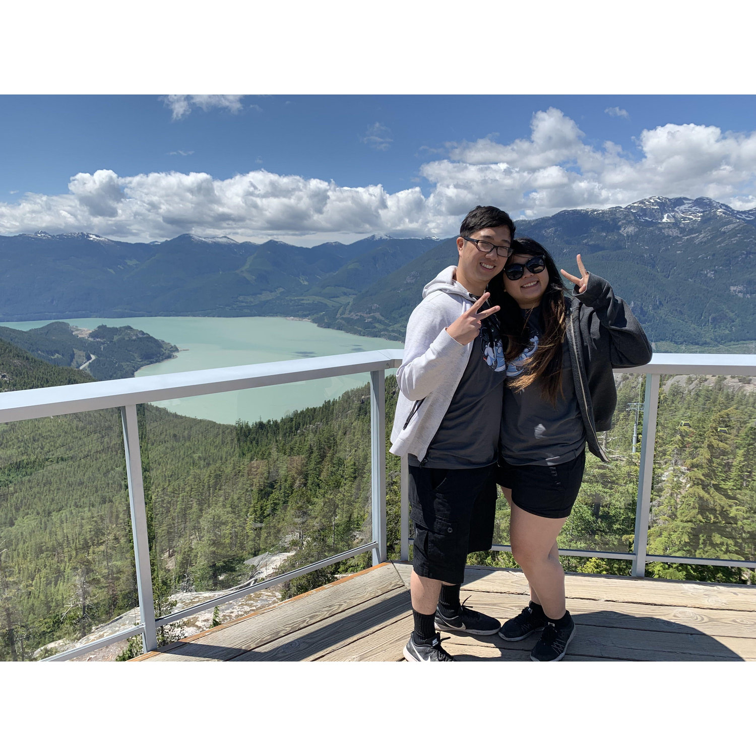 First time in Vancouver together & crossing that terrifying bridge ....