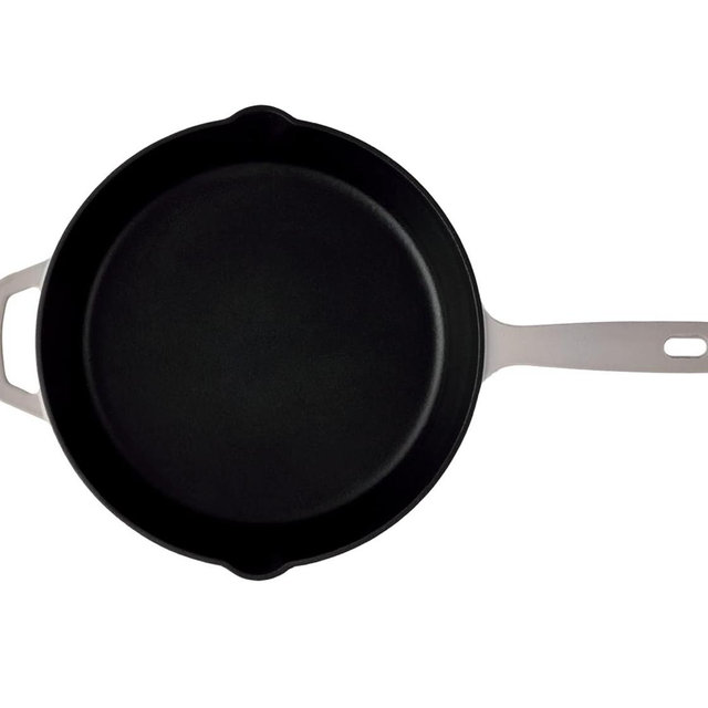 Milo by Kana 10-Inch Enameled Cast Iron Skillet | Nonstick Pre-Seasoned Cast Iron Grill Pan | Oven Proof and Dishwasher Safe | Cast Iron Cookware (Pebble)