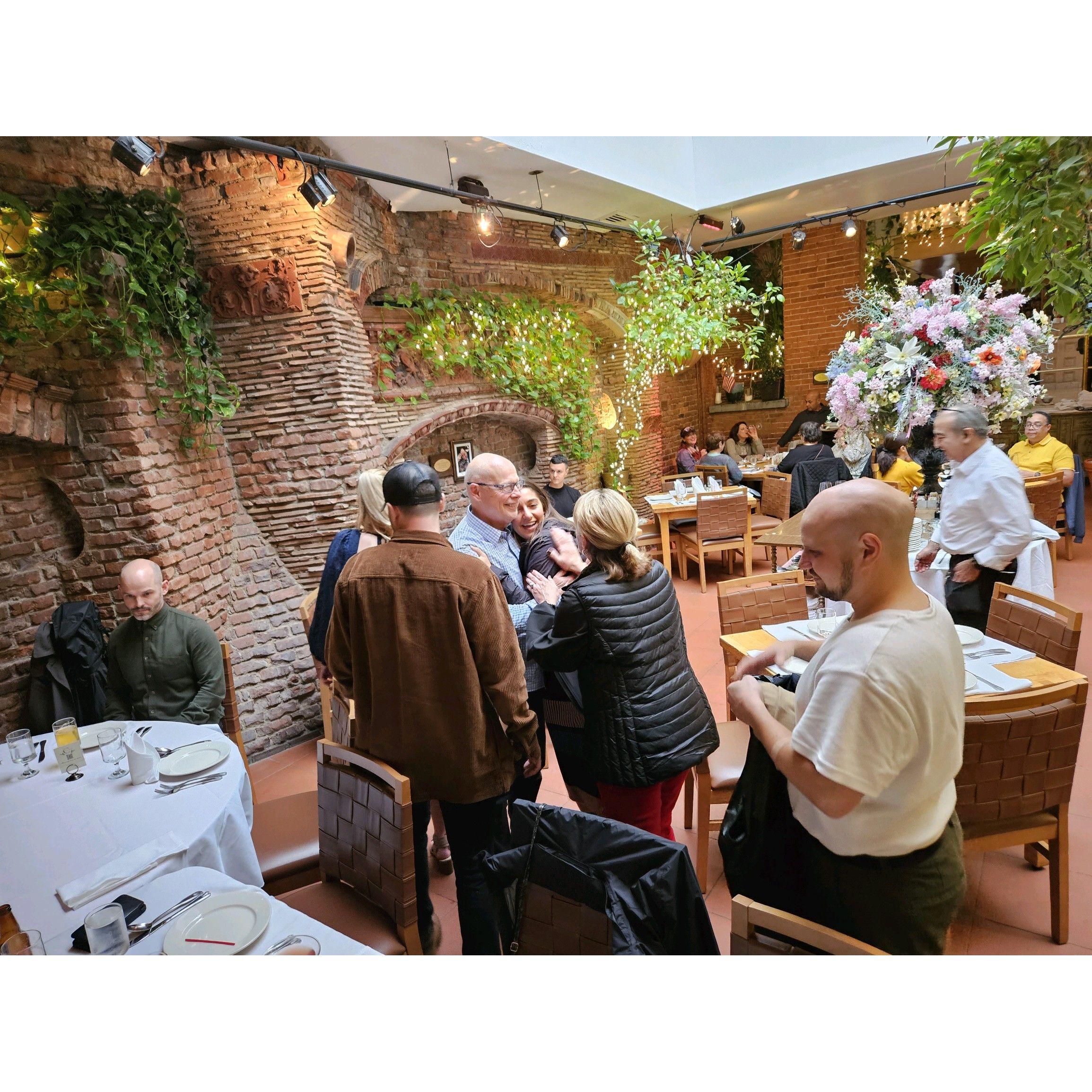 Celebrating our engagement in Little Italy, NYC