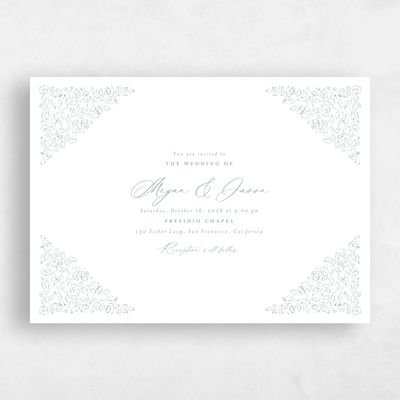 White Wedding Invitation - Sequoia Frame