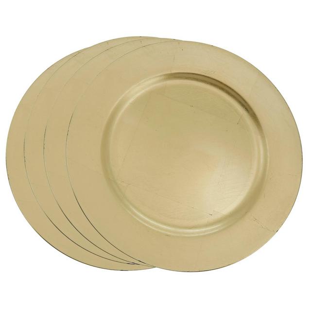Saro Lifestyle Classic Solid Color Charger Plates, Gold, 13" Round
