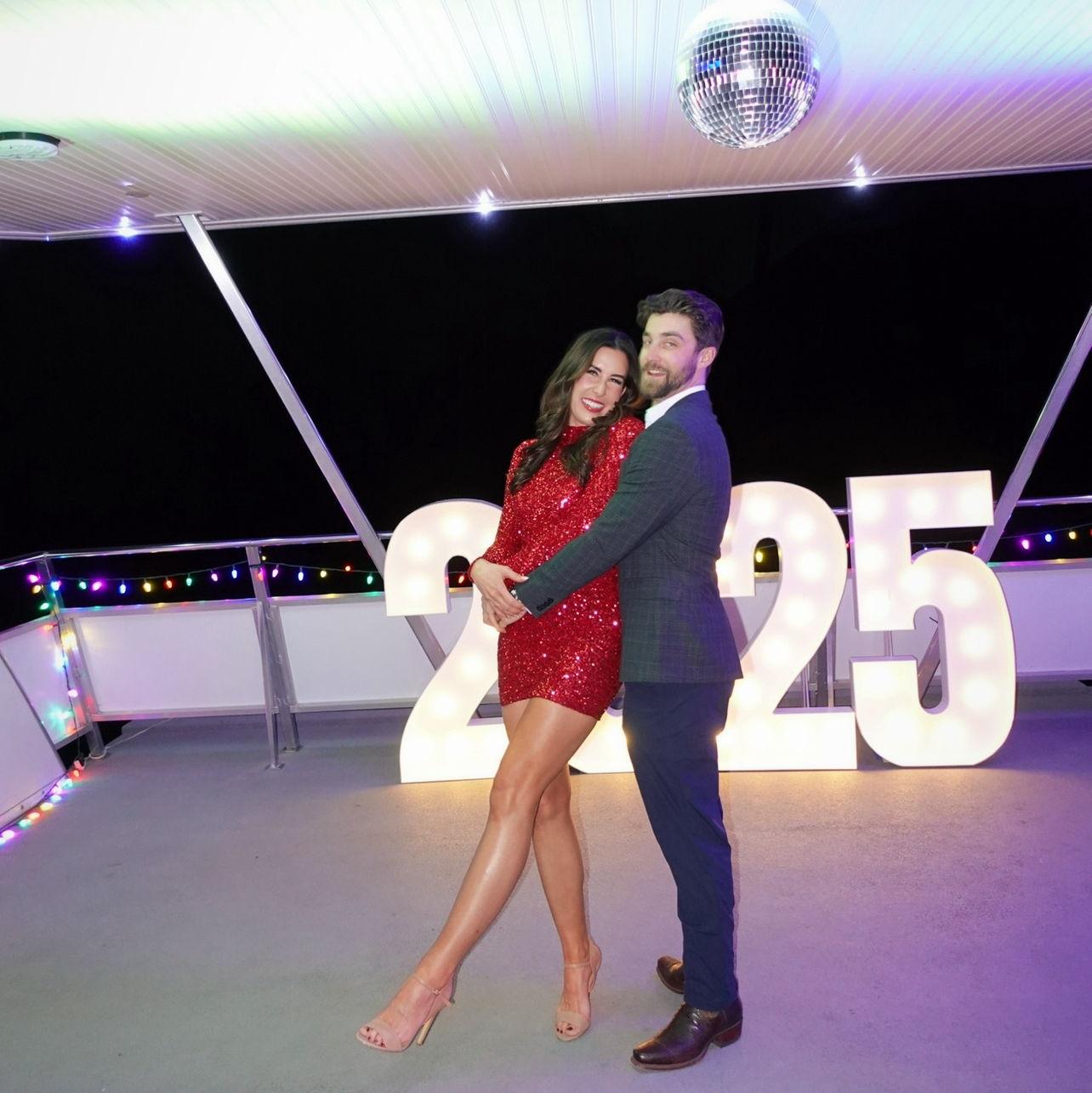 Celebrating the New Year in Austin, TX at a boat party.