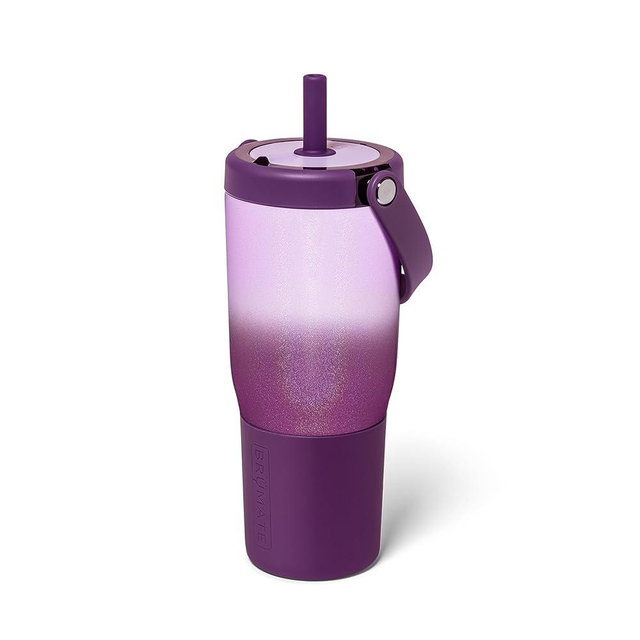 BrüMate Resa 25oz 100% Leakproof Travel Tumbler w/Handle & Straw | Flexible SoftSip Straw | Silicone Sleeve for Durability | Stainless Steel | Cup Holder & Travel Friendly Water Bottle (Violet Crush)