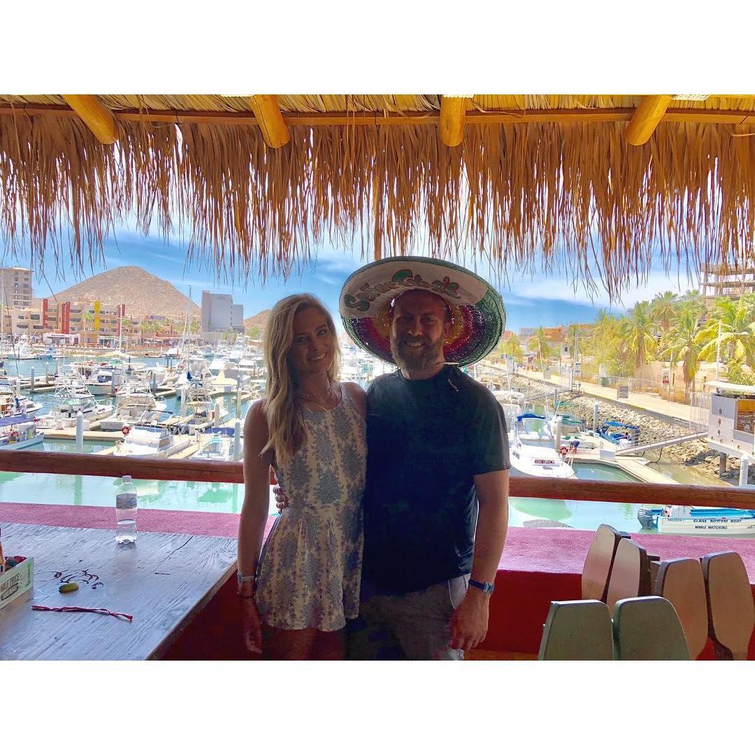 Our first big trip together to Los Cabos, looking out to the Marina.
