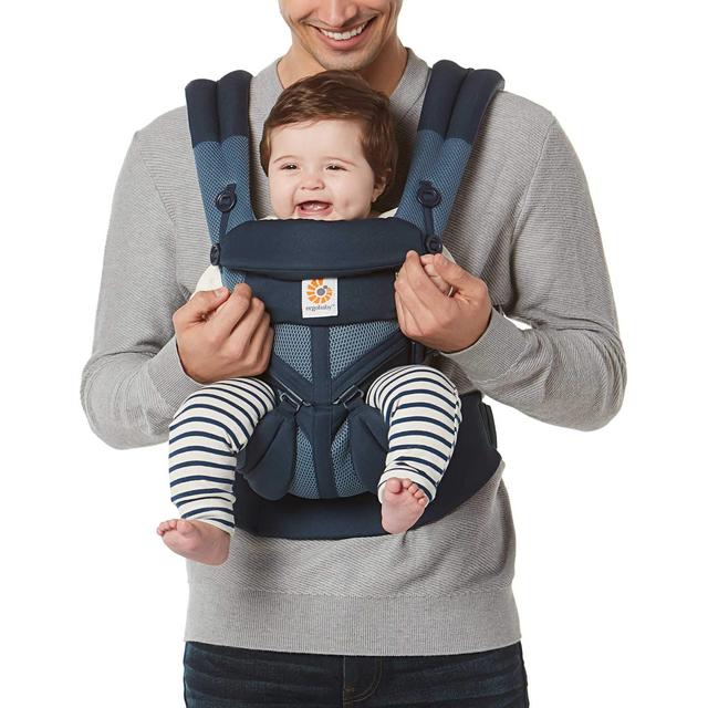 Ergobaby Omni 360 All-Position Baby Carrier for Newborn to Toddler with Lumbar Support Cool Air Mesh (7-45 Lb), Tones of Blue