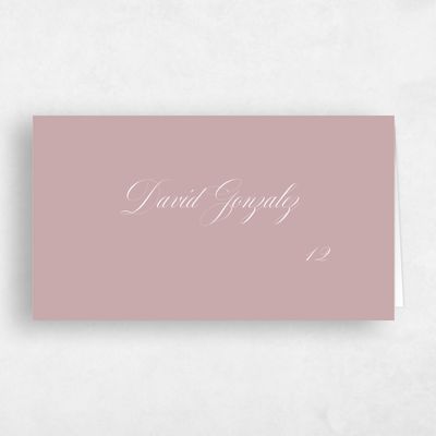 Grayed Mauve, Pink Wedding Place Card - Jade