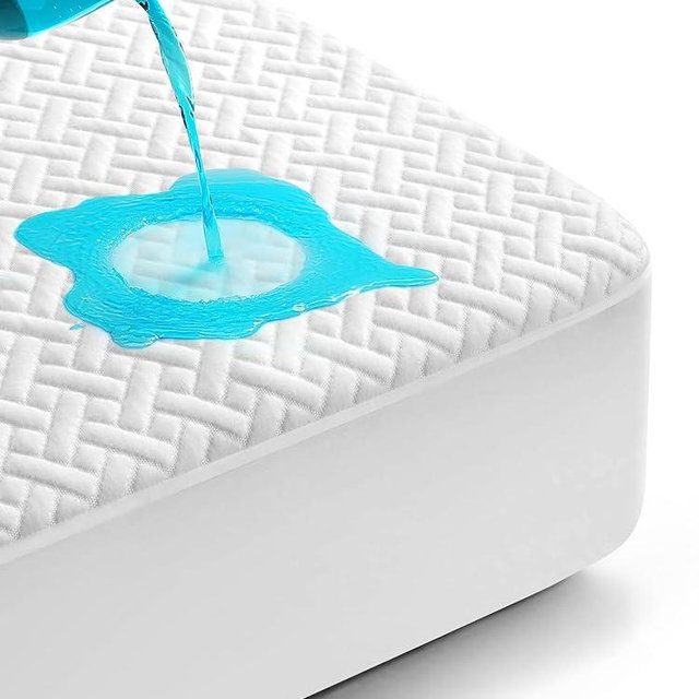 Renvix Queen Size Waterproof Mattress Protector, Premium Bamboo Mattress Pad Ultra Soft Breathable, Noiseless Mattress Cover Fitted 8"-21" Deep Pocket