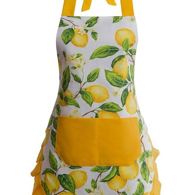 Alex Virtue Vintage Floral Apron for Women with Functional Pockets Adjustable Neck Strap for Cooking Baking Mother's Gift