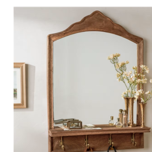 James Mirror with Hooks and Shelf