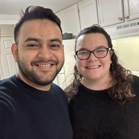 Our first photo together in our apartment!