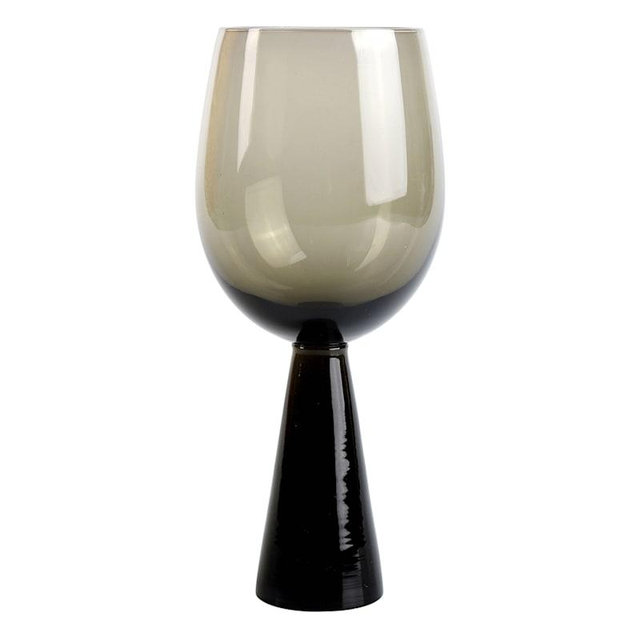 Tribeca Smoke Glass Pillar Stemmed Wine Goblet