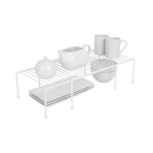 Smart Design Kitchen Storage Expandable Shelf Rack w/ Scratch Resistant Feet