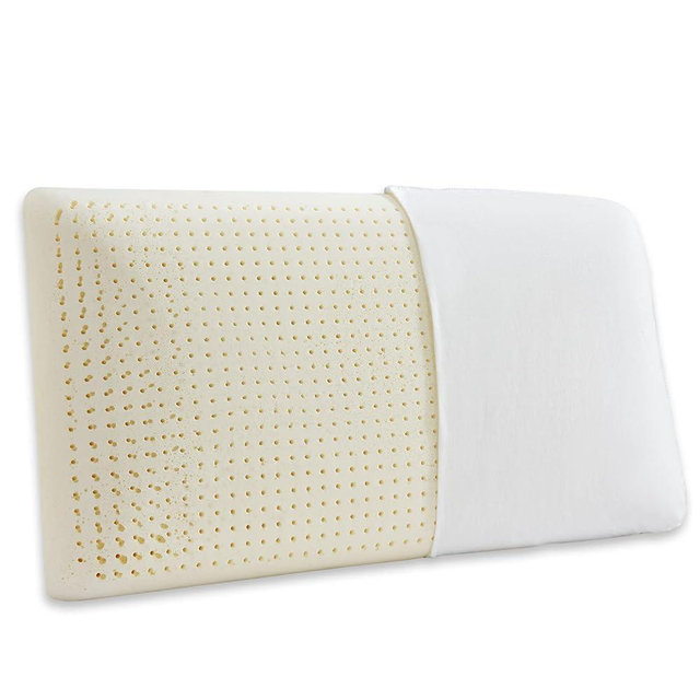 JOTOM 100% Natural Talalay Latex Sleeping Bed Pillow - Luxury Soft Queen Size Pillow for Side, Back, and Stomach Sleepers - Removable Breathable Cotton Cover (Queen Size)