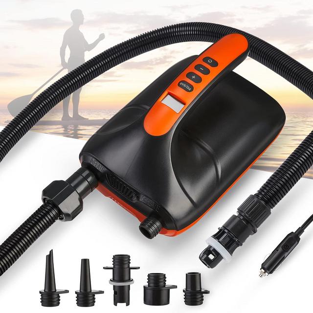20PSI High Pressure Paddle Board Pump, SUP Air Pump Electric Intelligent Dual Stage Inflation Deflation, 12V DC Car Connector for Inflatable Stand Up Paddle Boards， Inflatable Boats，Water Sport