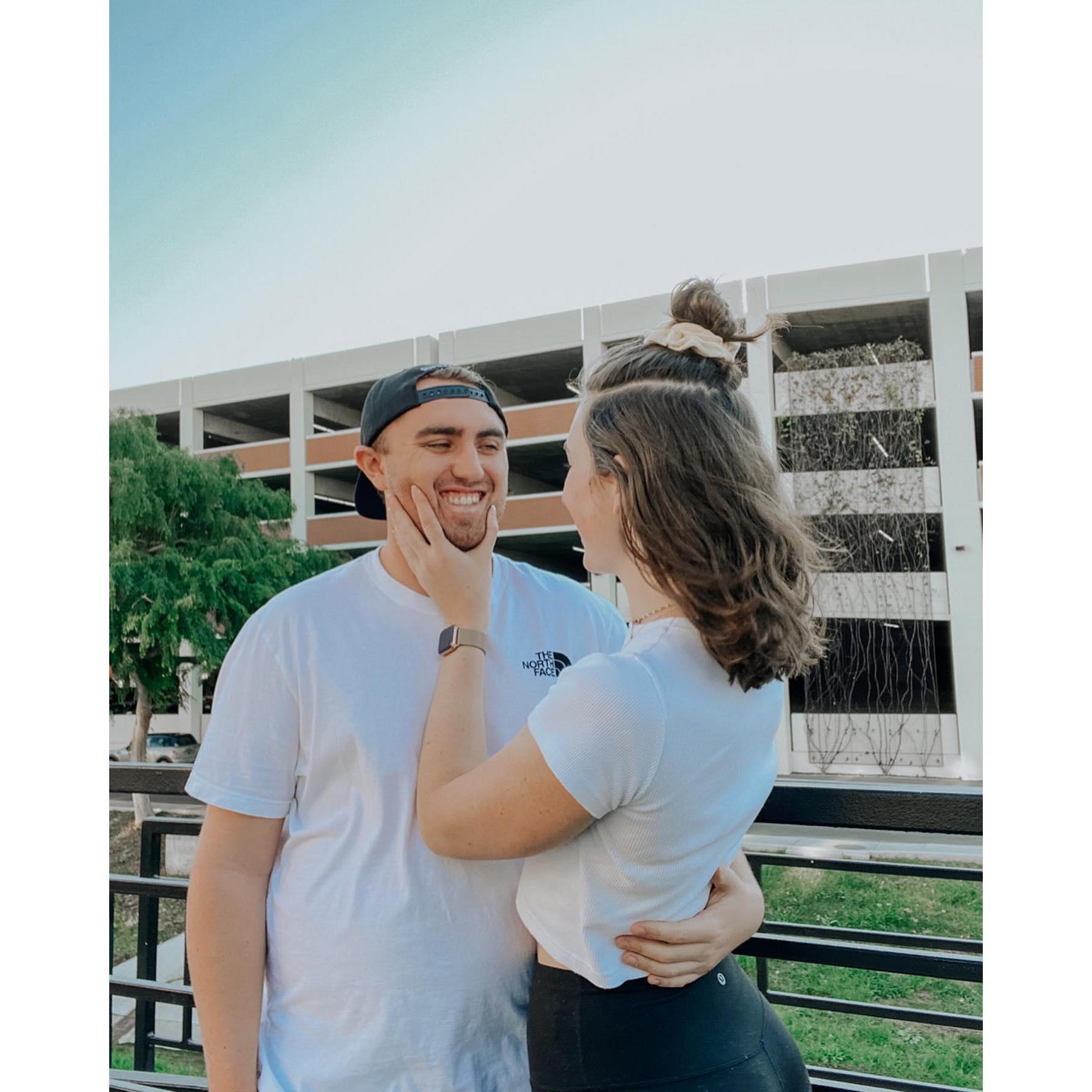 Jacob helped Sydnee emergency move out of her college dorms when Covid hit 2020. This picture was right before the goodbyes before starting long distance through Covid.