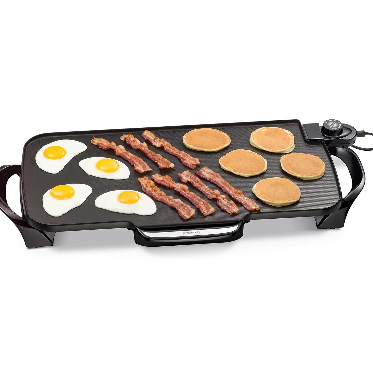 Electric Griddle With Removable Handles, Black