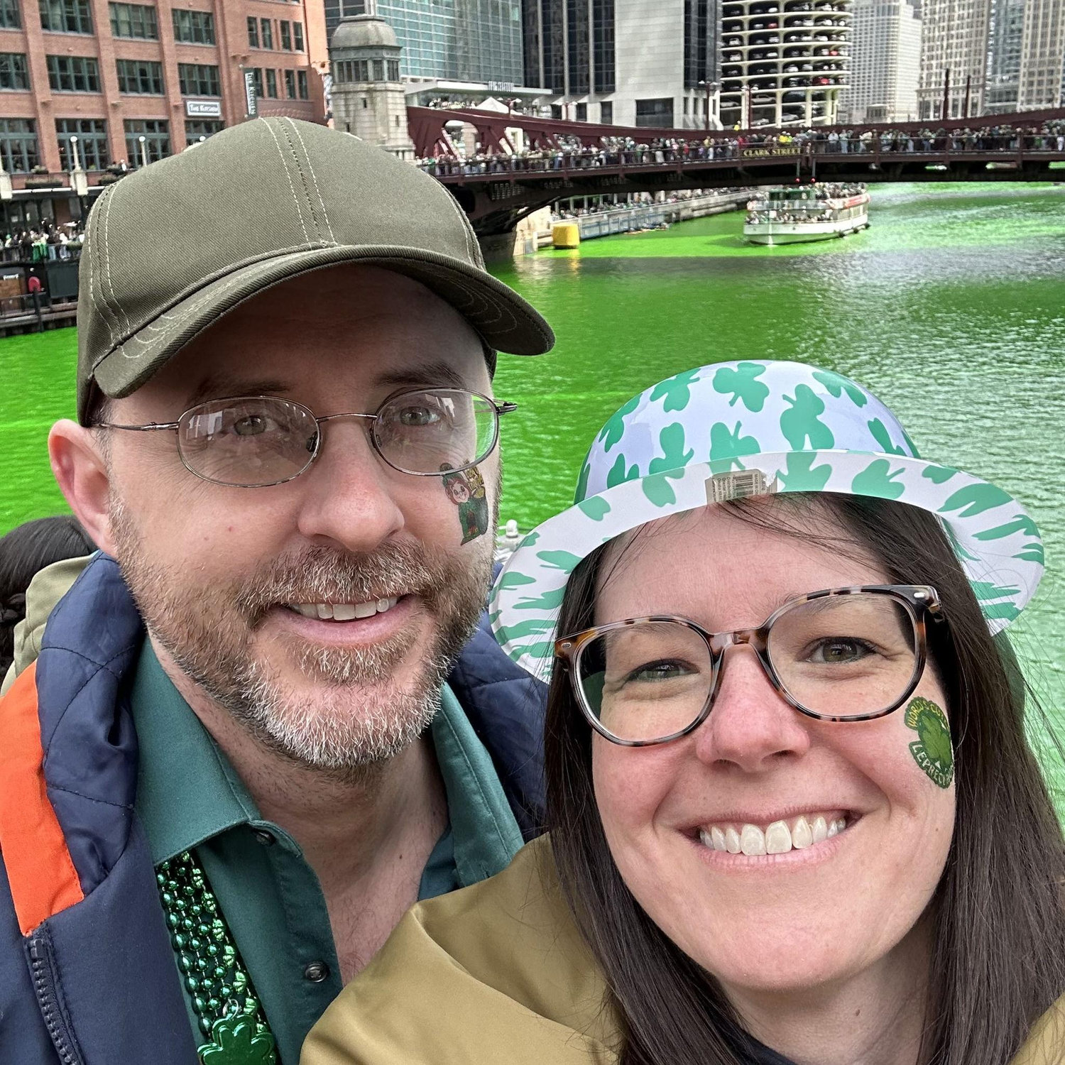 Our first time watching the Chicago River Dyeing. 2024