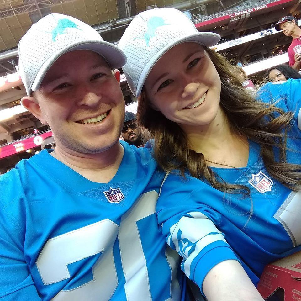 For Aaron's birthday we went to a Lion's game.